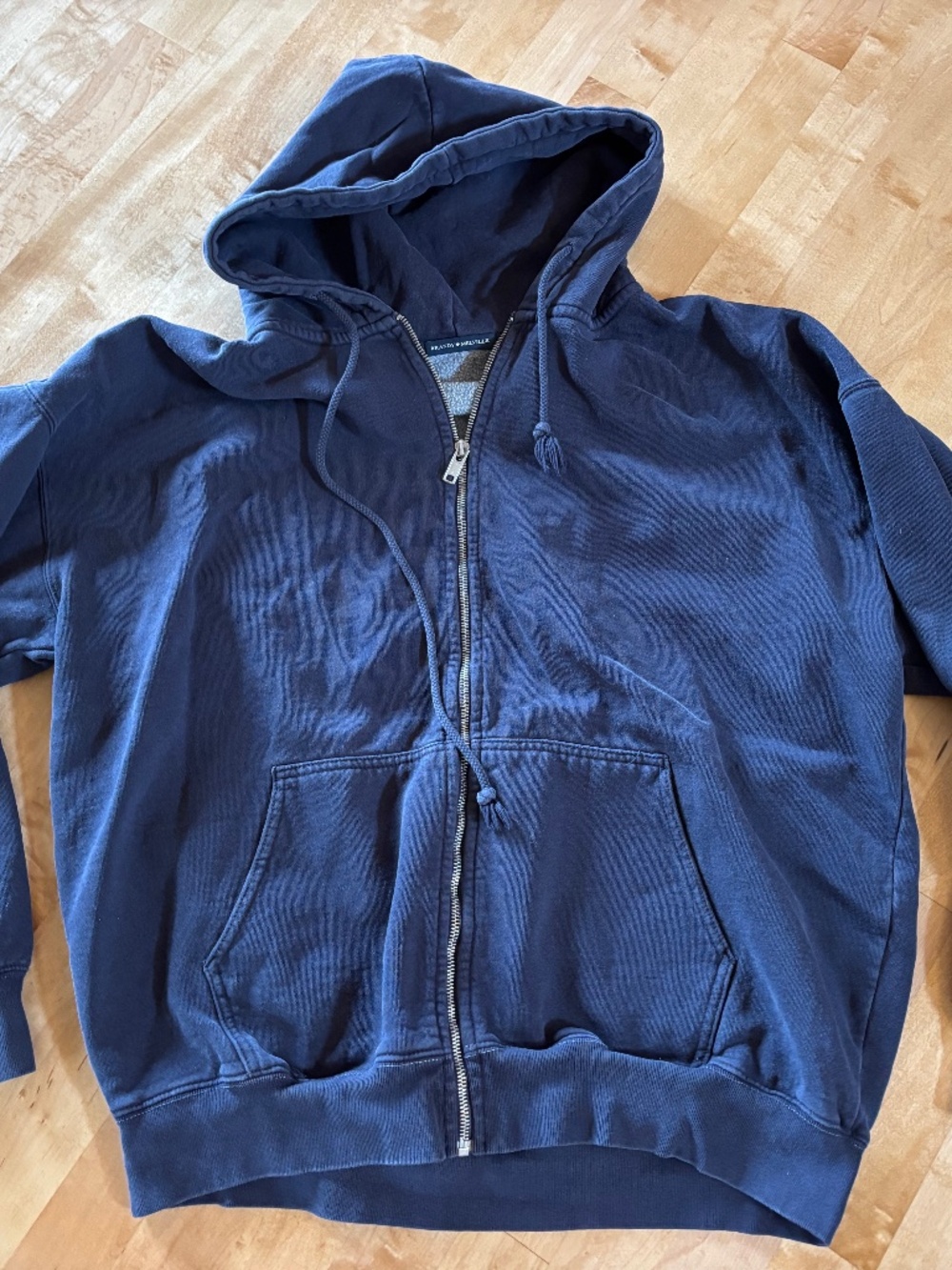 Brandy Melville Womens Full Zip Oversize Hoodie Navy One Size